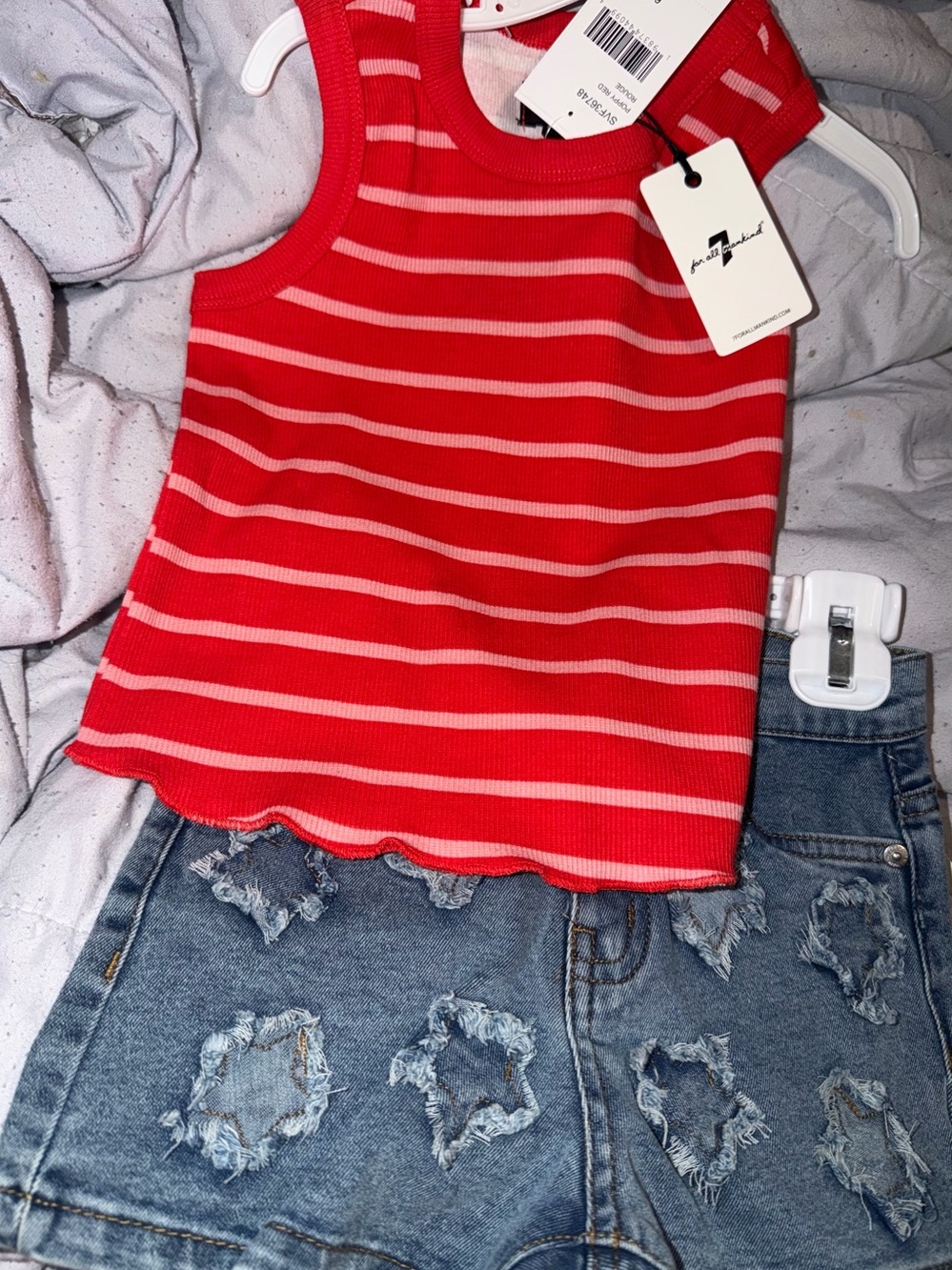 Girls 7 for all mankind shorts and tank size 6 NWT